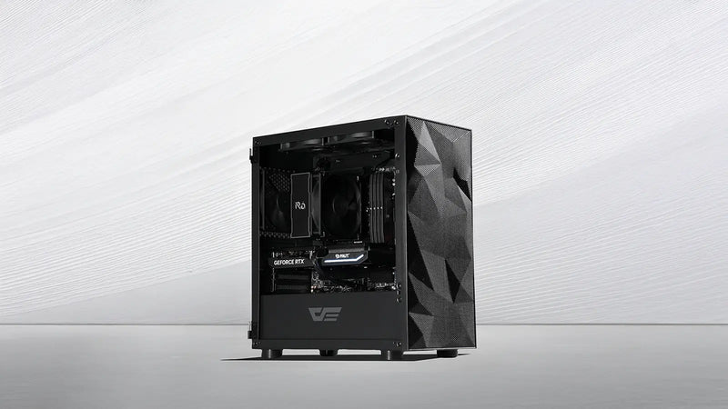 Mesh-front tower build, studio shot